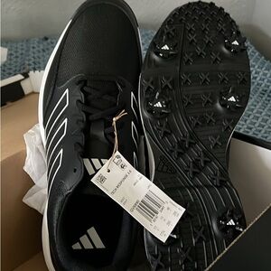 Adidas Mens/Boys Black/White Athletic Sports Shoes